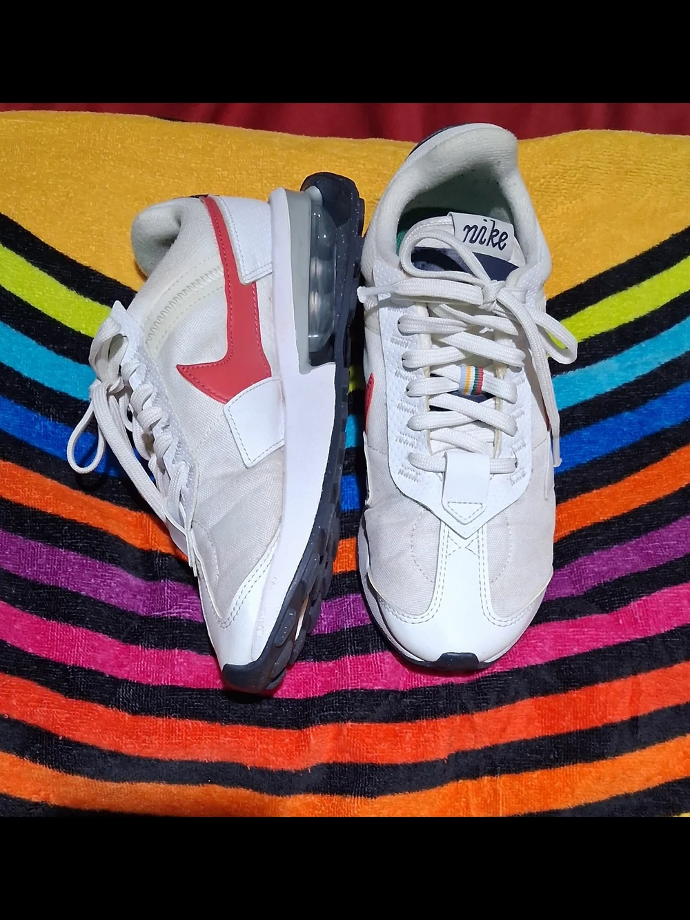 Nike Women’s White Sneakers with Red Swoosh